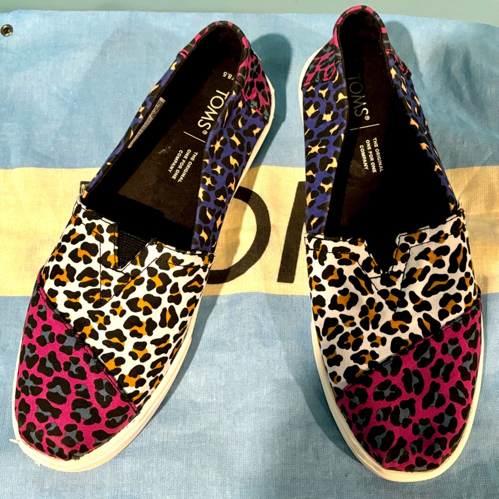 TOMS Alpargata Cupsole Multi colorful Leopard size 8.5